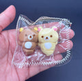 twin bears laying down mini Taba keychain