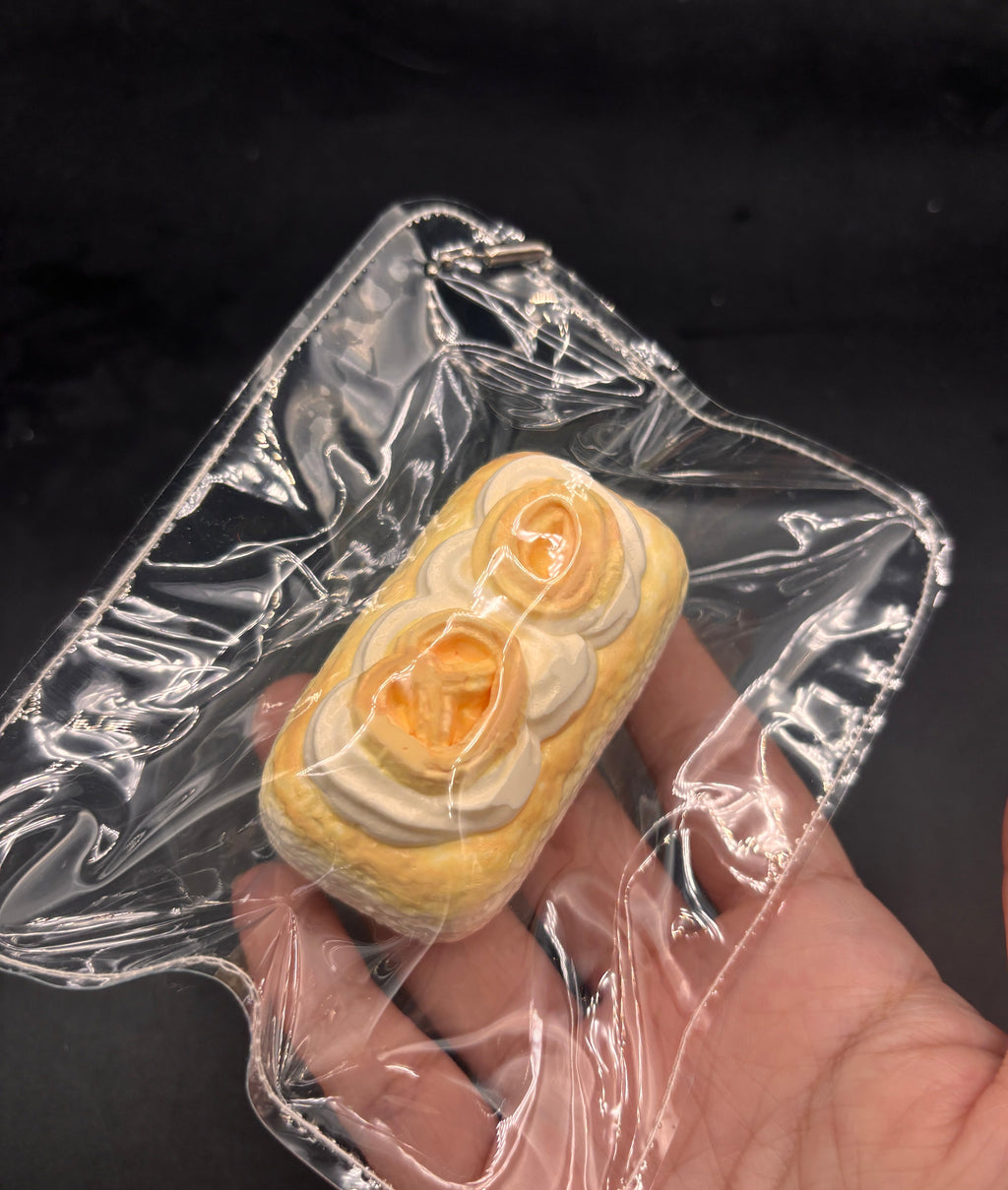Cute small keychain food series- sponge cake biscuits taba squishy