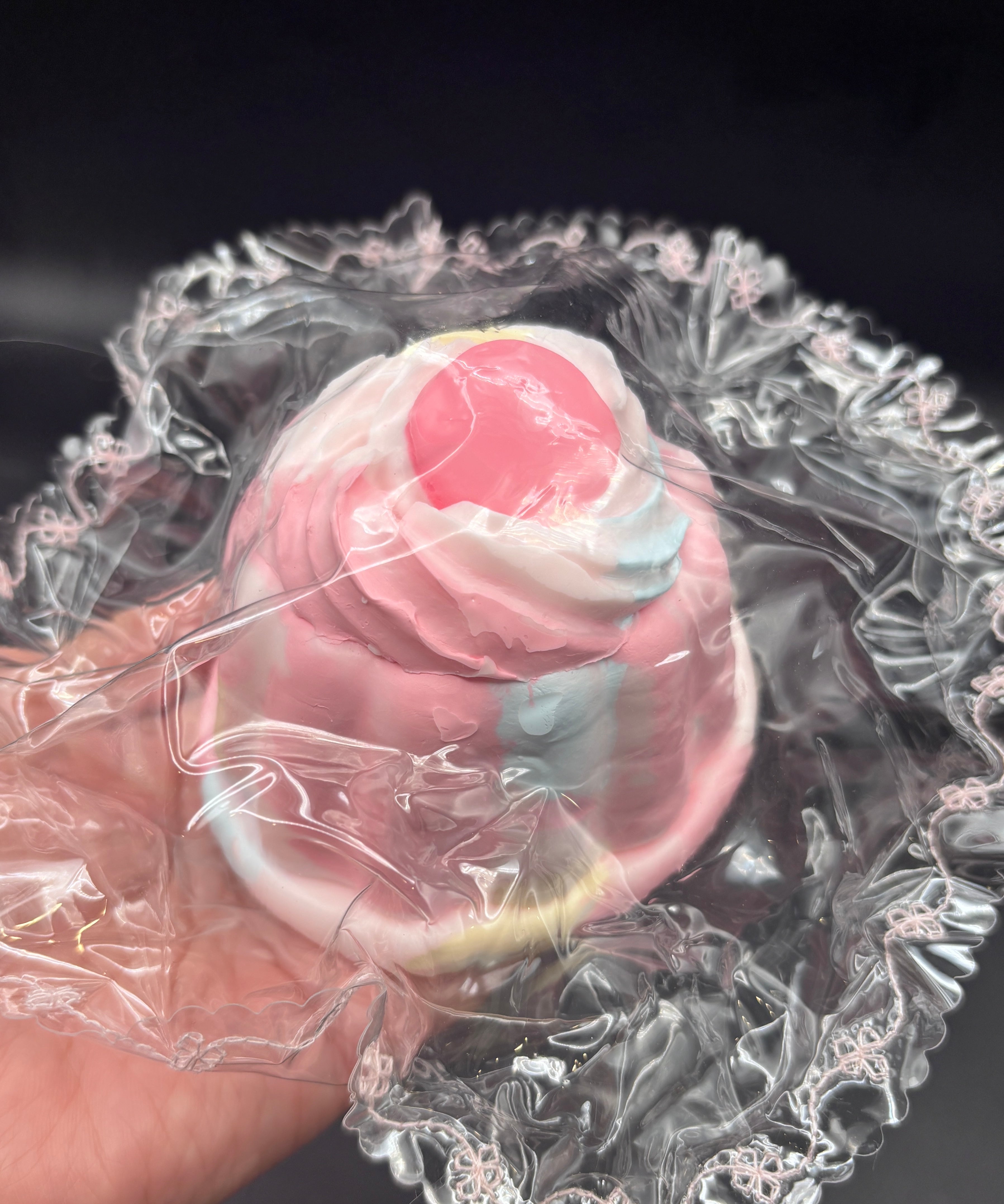 frozen butter textured strawberry candy pudding (read des!) Taba Squishy Toy