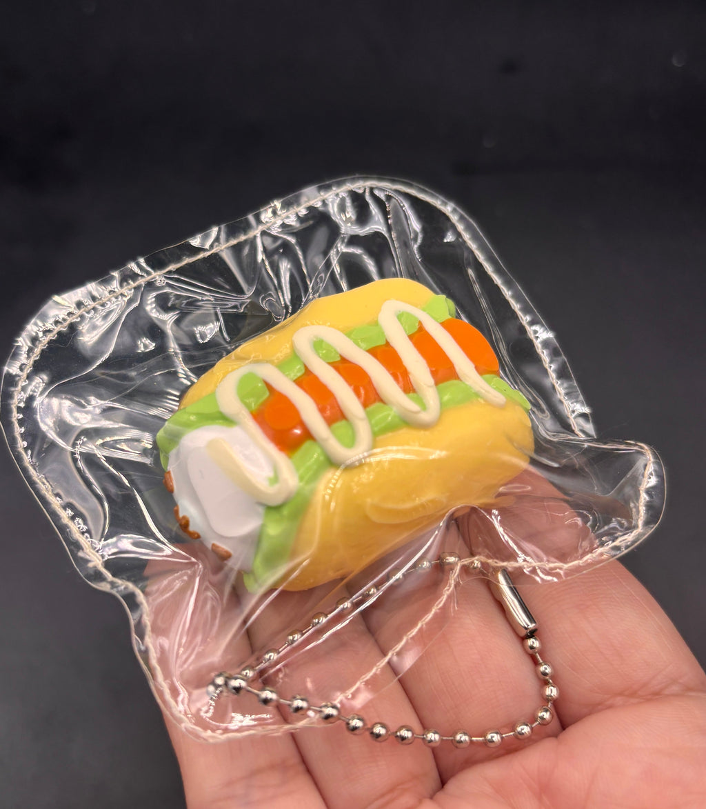 Cute mini keychain puppy hotdog taba squishy
