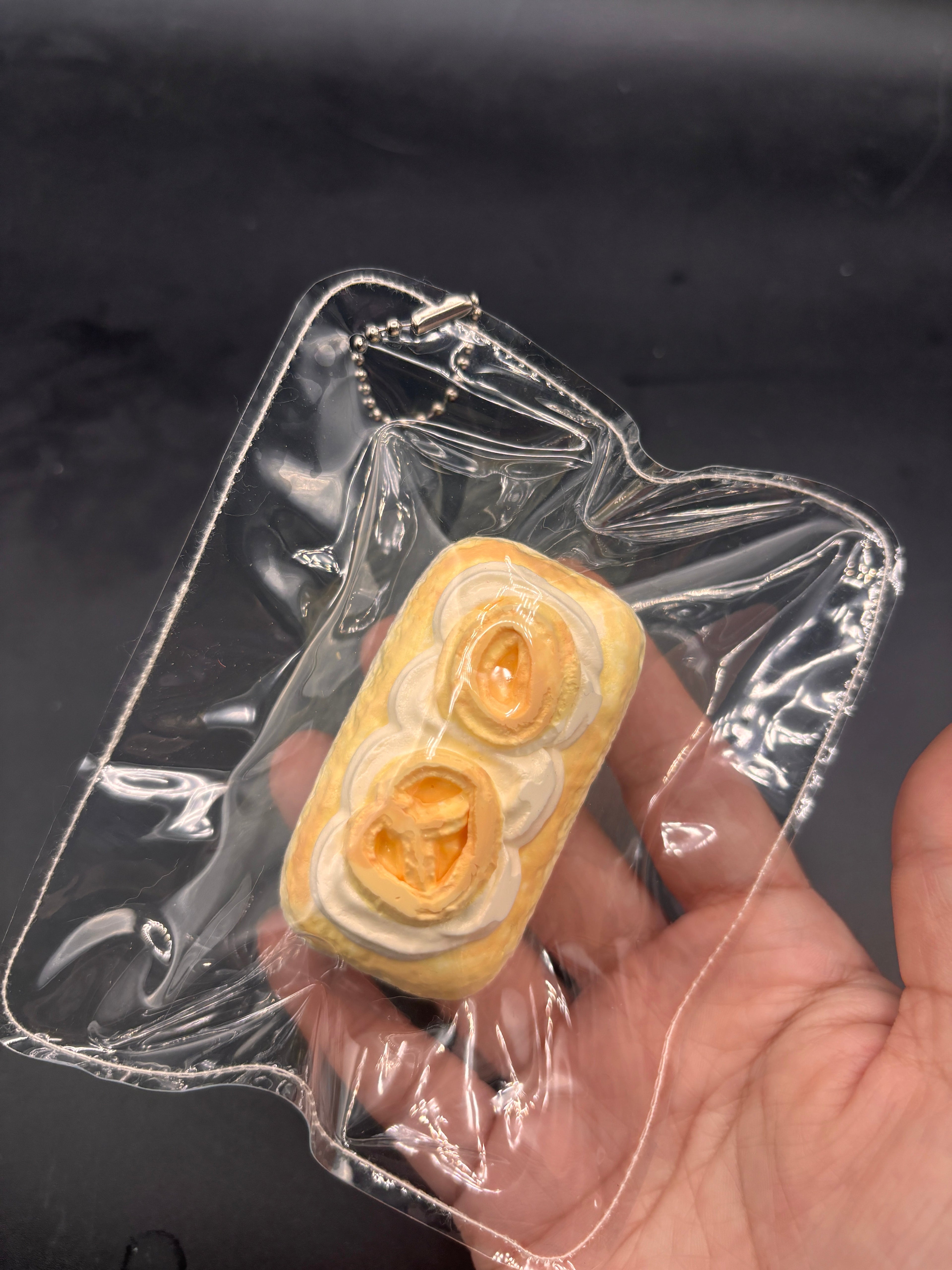 Cute small keychain food series- sponge cake biscuits taba squishy