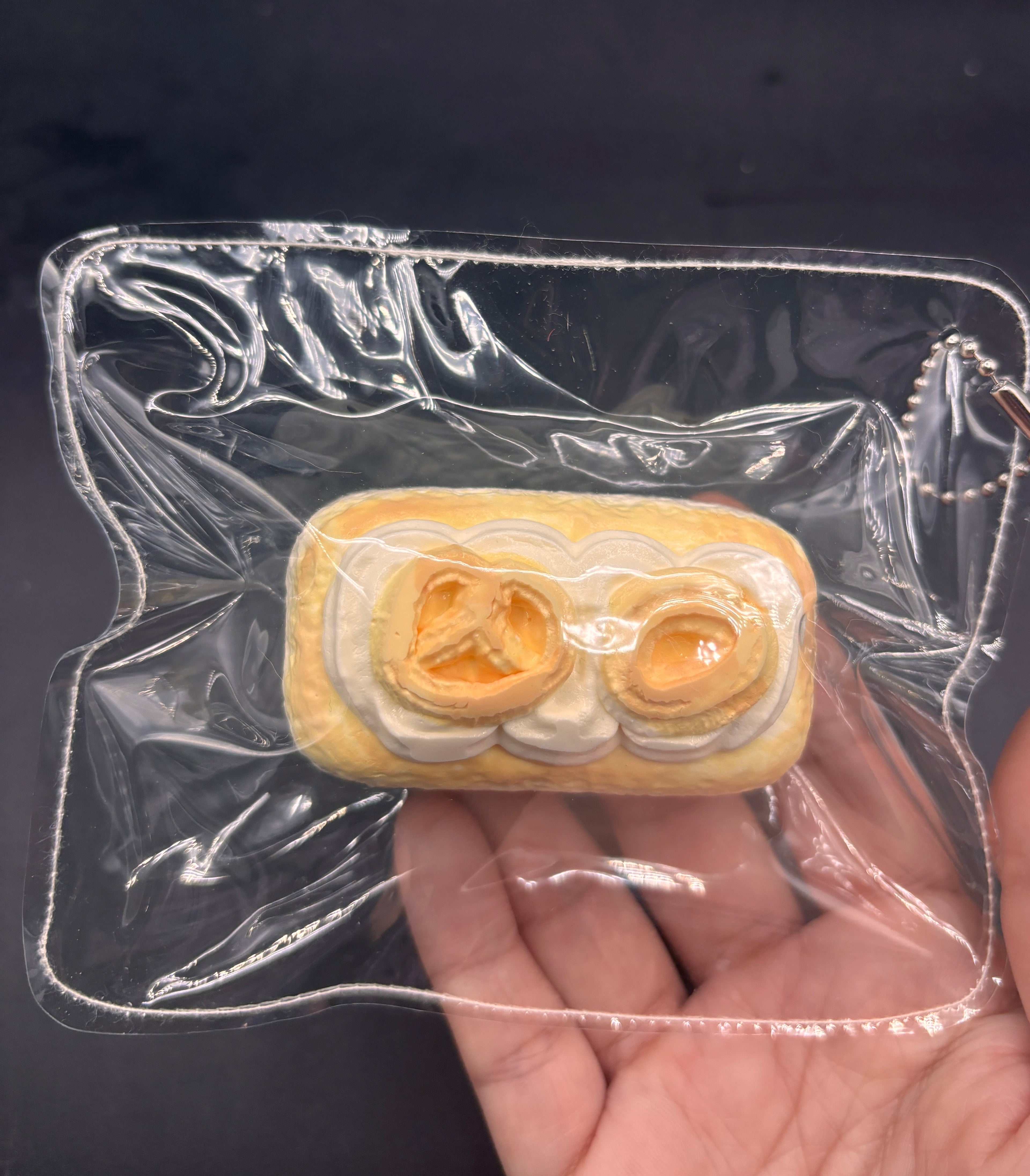 Cute small keychain food series- sponge cake biscuits taba squishy