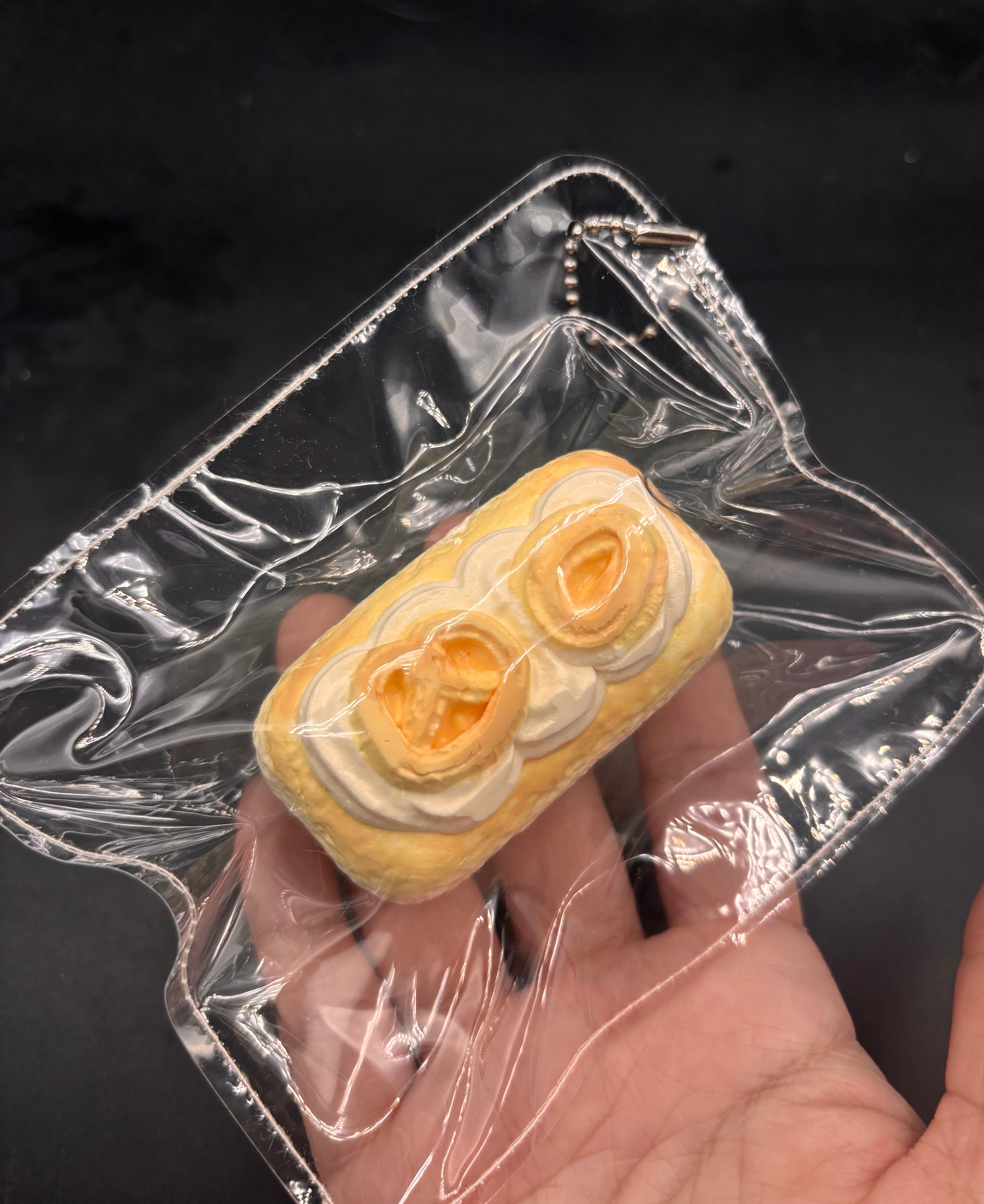 Cute small keychain food series- sponge cake biscuits taba squishy