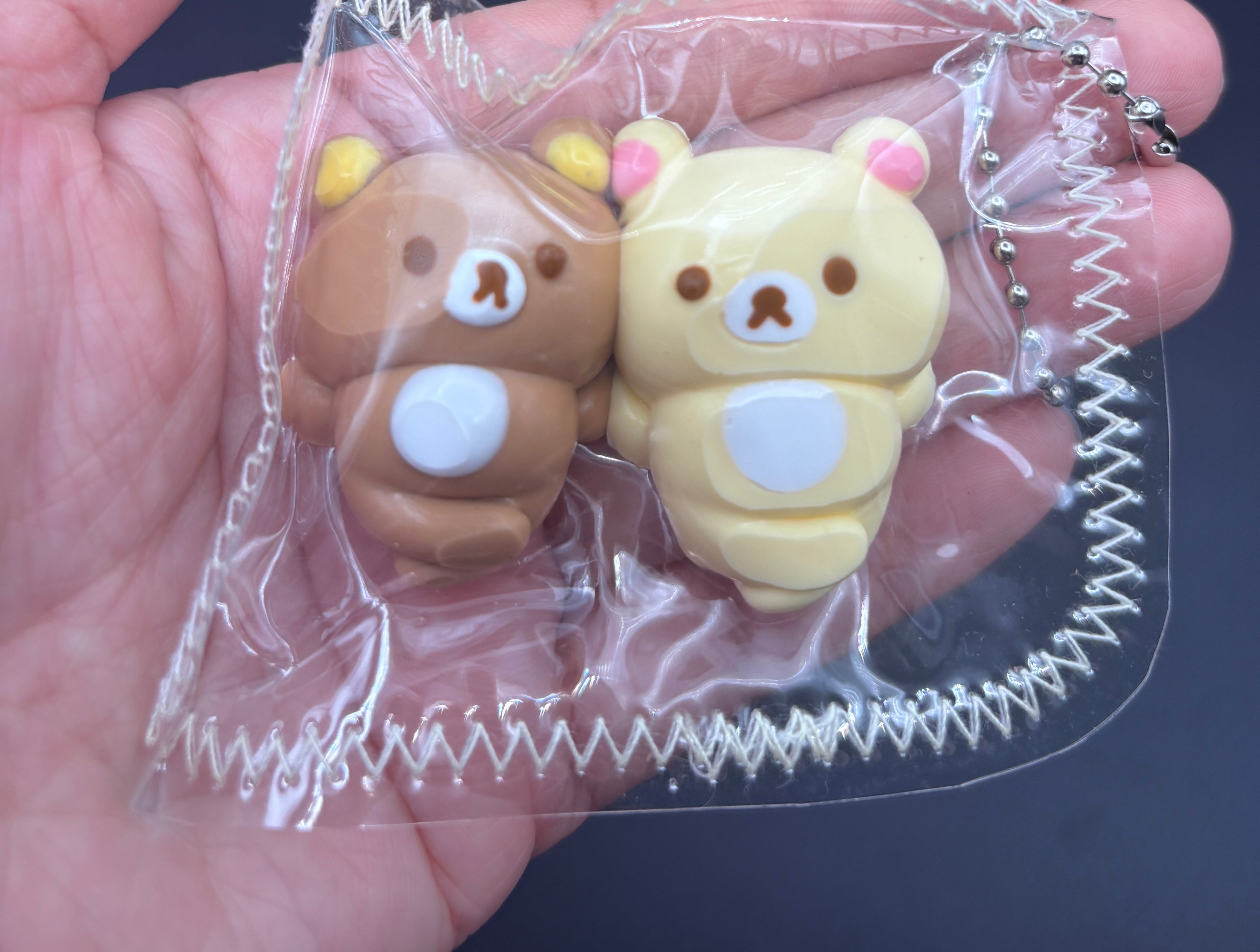 twin bears laying down mini Taba keychain