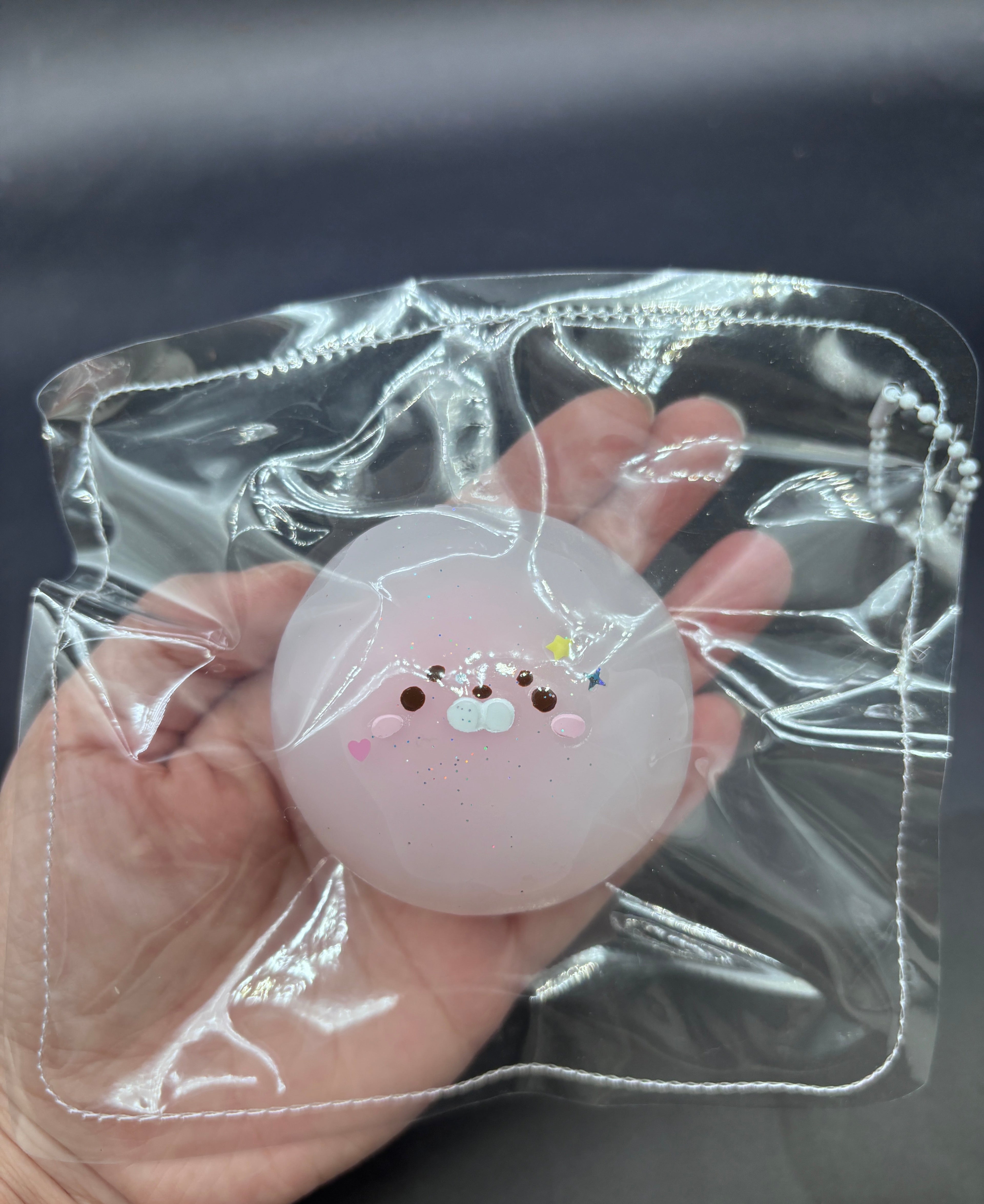 Half opaque seal mochi ball taba cute soft squishy