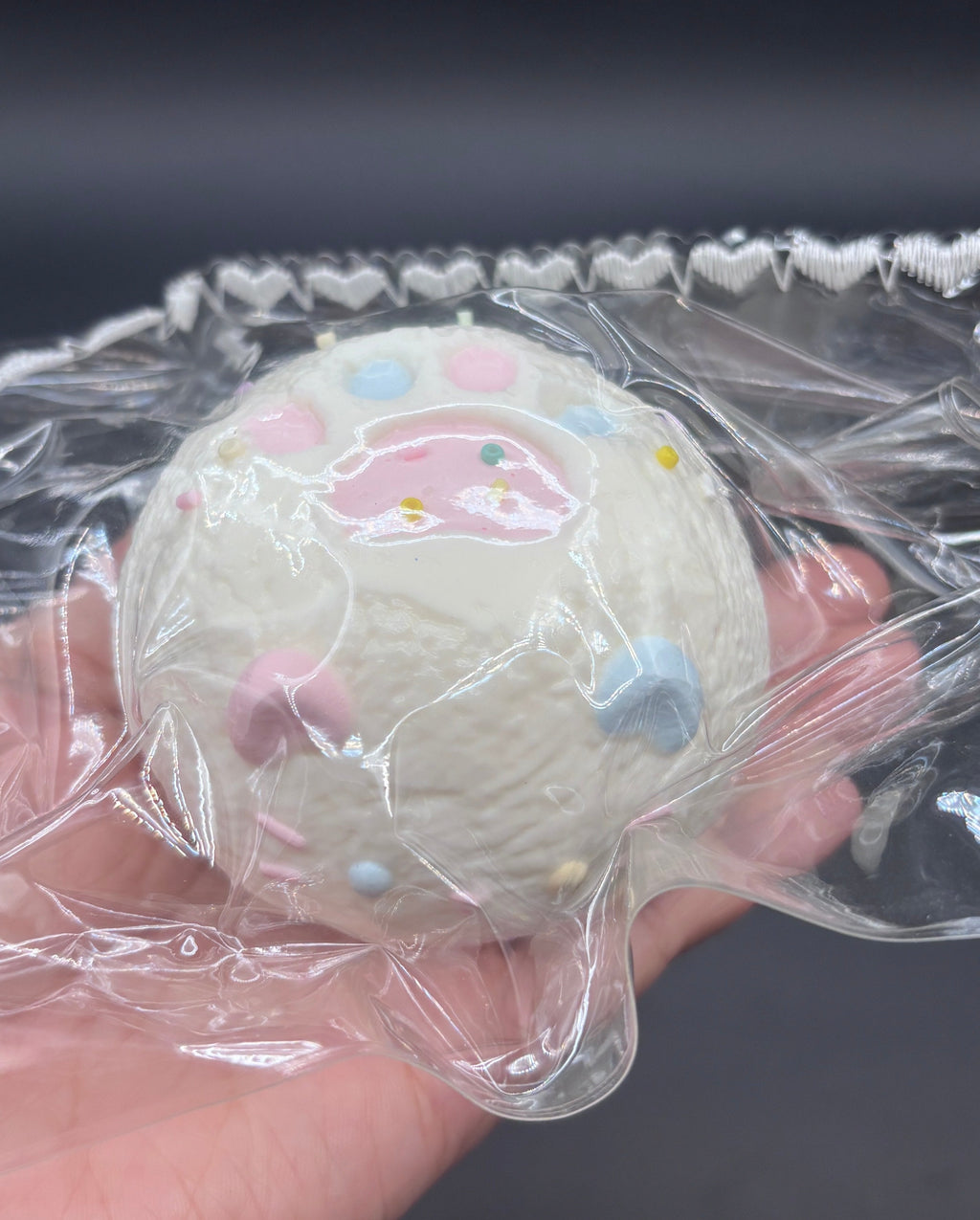 Frozen Butter Colorful kitten ball with cat paw scar taba squishy